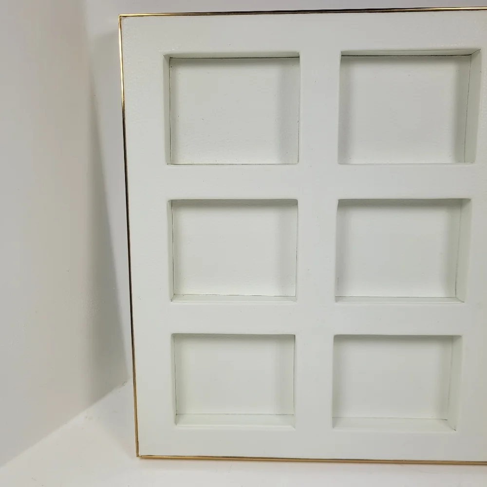 Faux Leather Drawer Organizer with Gold Trim